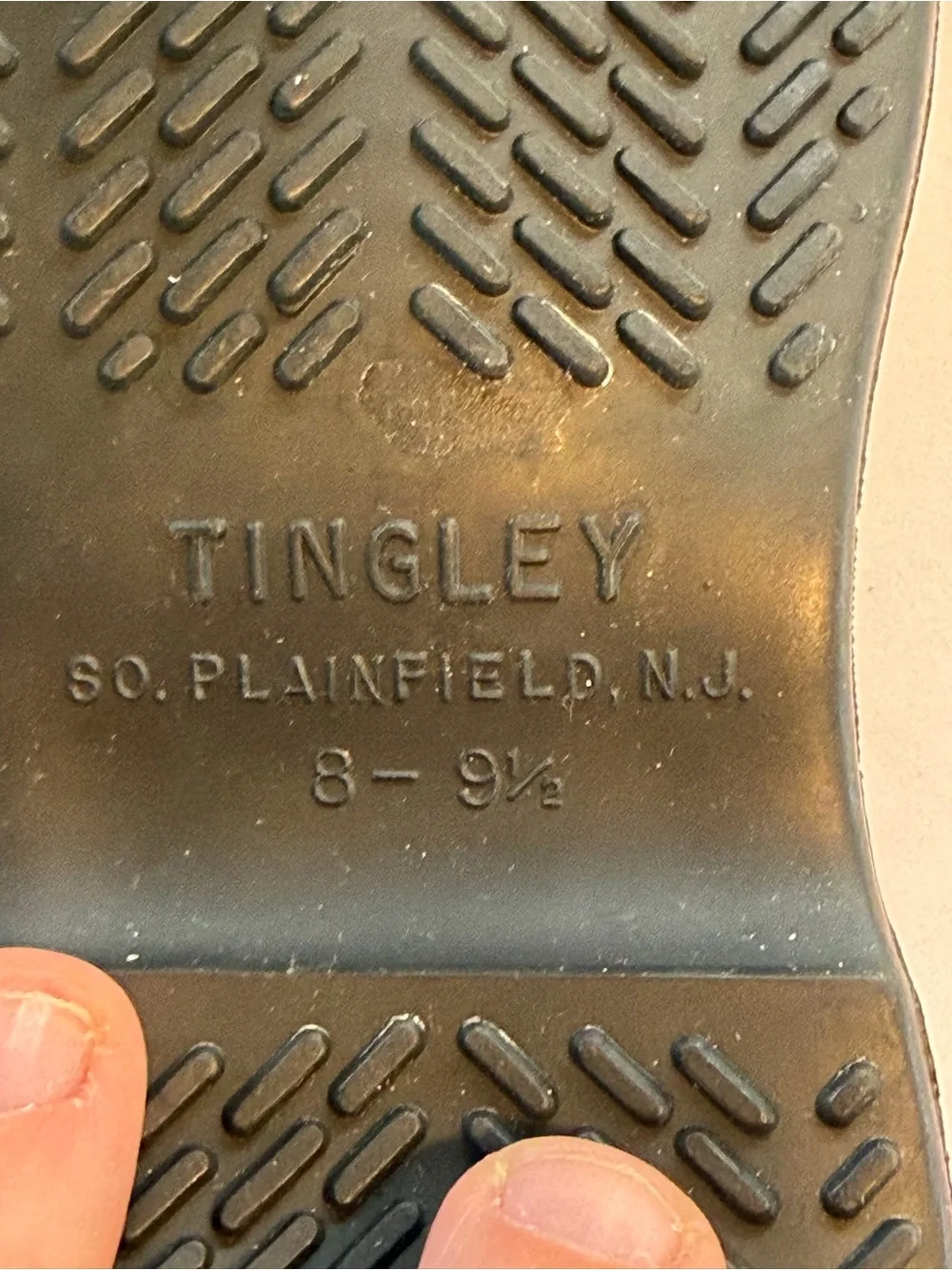 Vintage In Original Box Tingley Tikes Children’s Rubber Overshoe Black 8- 9 1/2